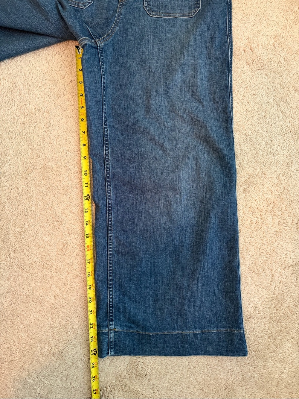SPANX SPANXshape™ EveryWear Cropped Wide Leg Jeans Women's Size M Blue Stretch - Picture 14 of 15